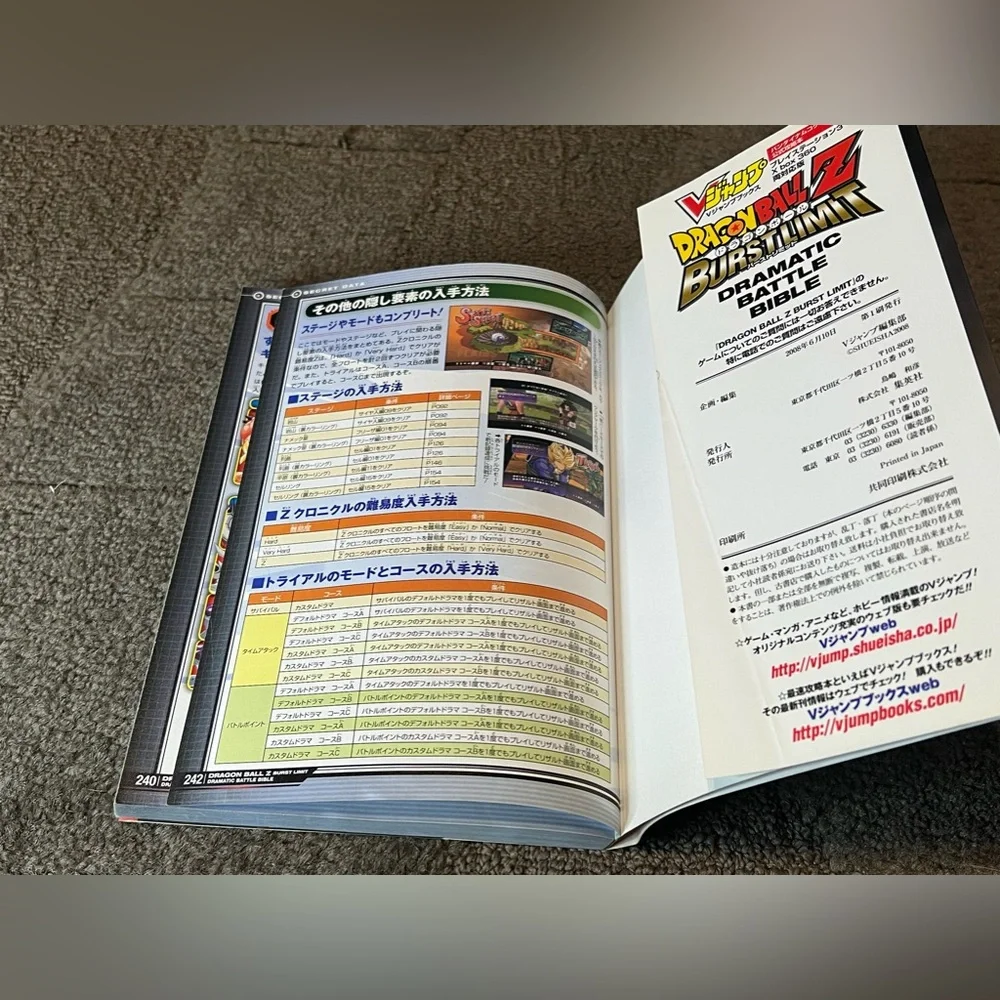 Dragon Ball Z Burst Limit Dramatic Battle Bible Game Guide Book Japan Shueisha